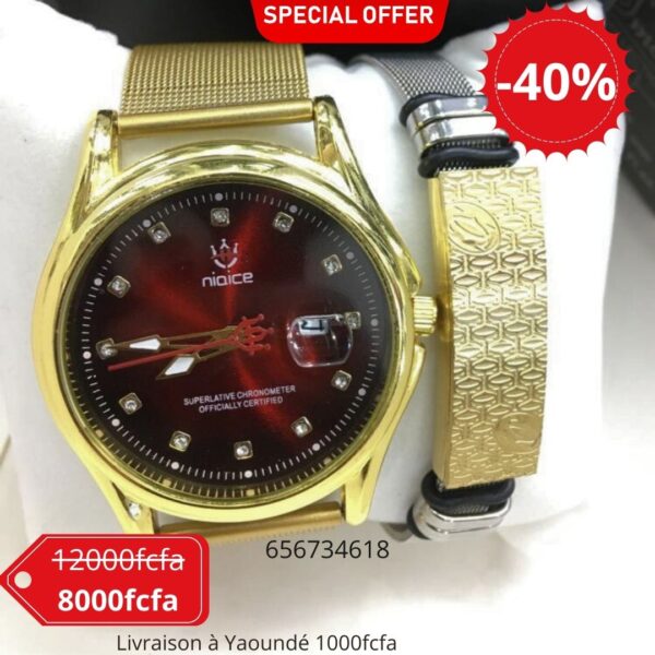 Montre-en-or-pour-femme-fond-rouge